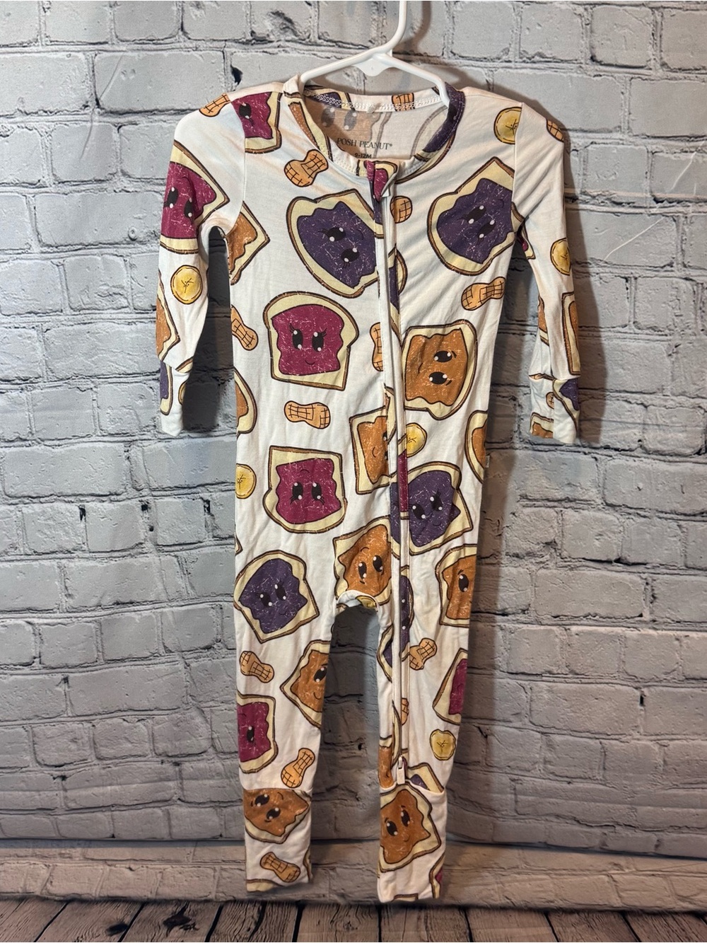 Posh Peanut Peanut Butter and Jelly Bamboo Zippie Romper